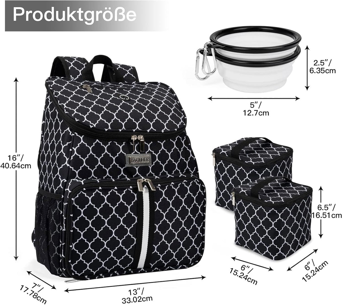 丨Dog Travel Bag, Airline Approved Pet Supplies Backpack, Dog Travel Backpack with 2 Silicone Collapsible Bowls and 2 Food Baskets