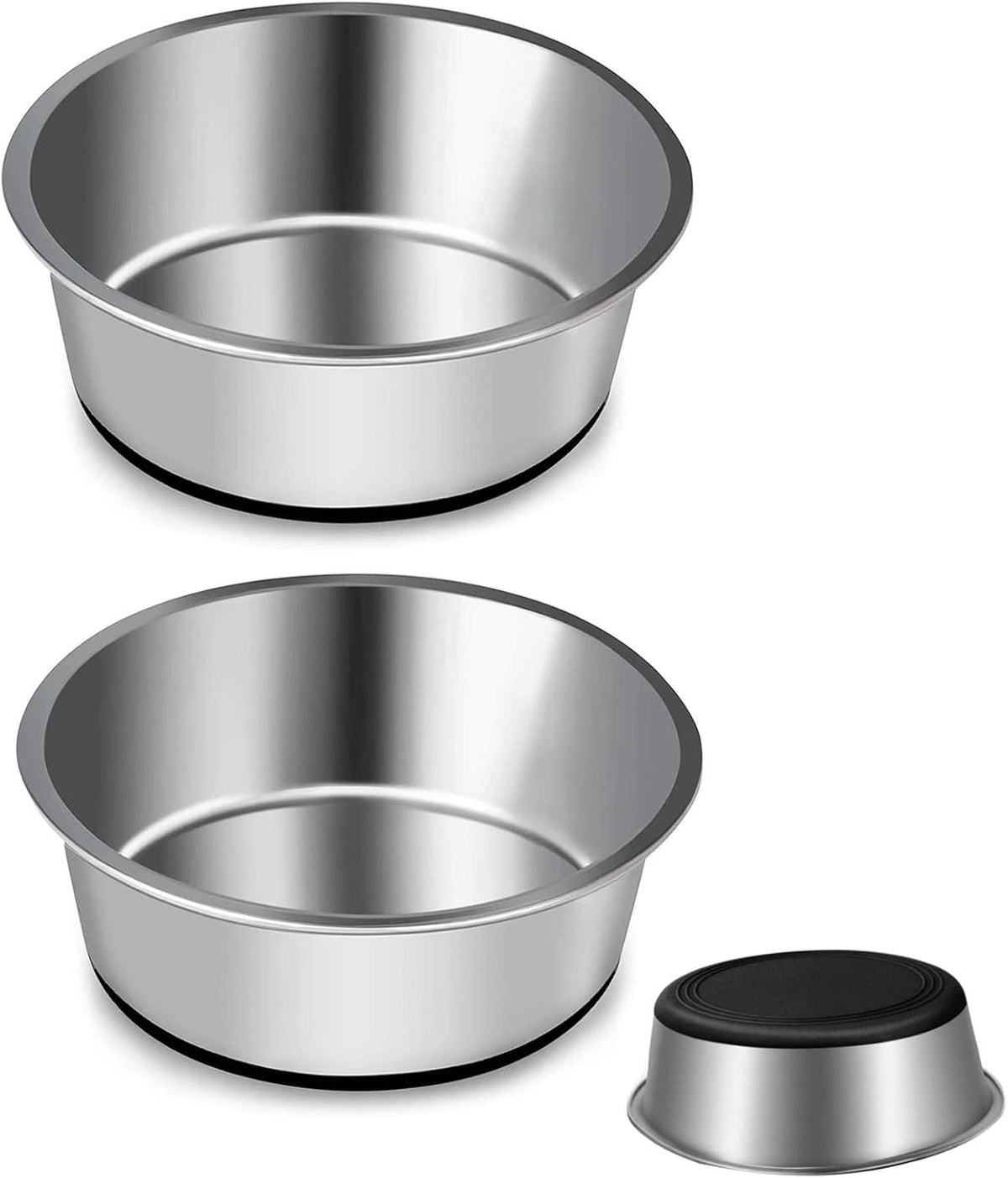 Stainless Steel Dog Bowls by , Water Bowl Feeder Dog Bowls with Non-Slip Silicone Bases, Pet Food Bowl, Dog Cat Plate Bowls for Medium and Large(S-14Cm)