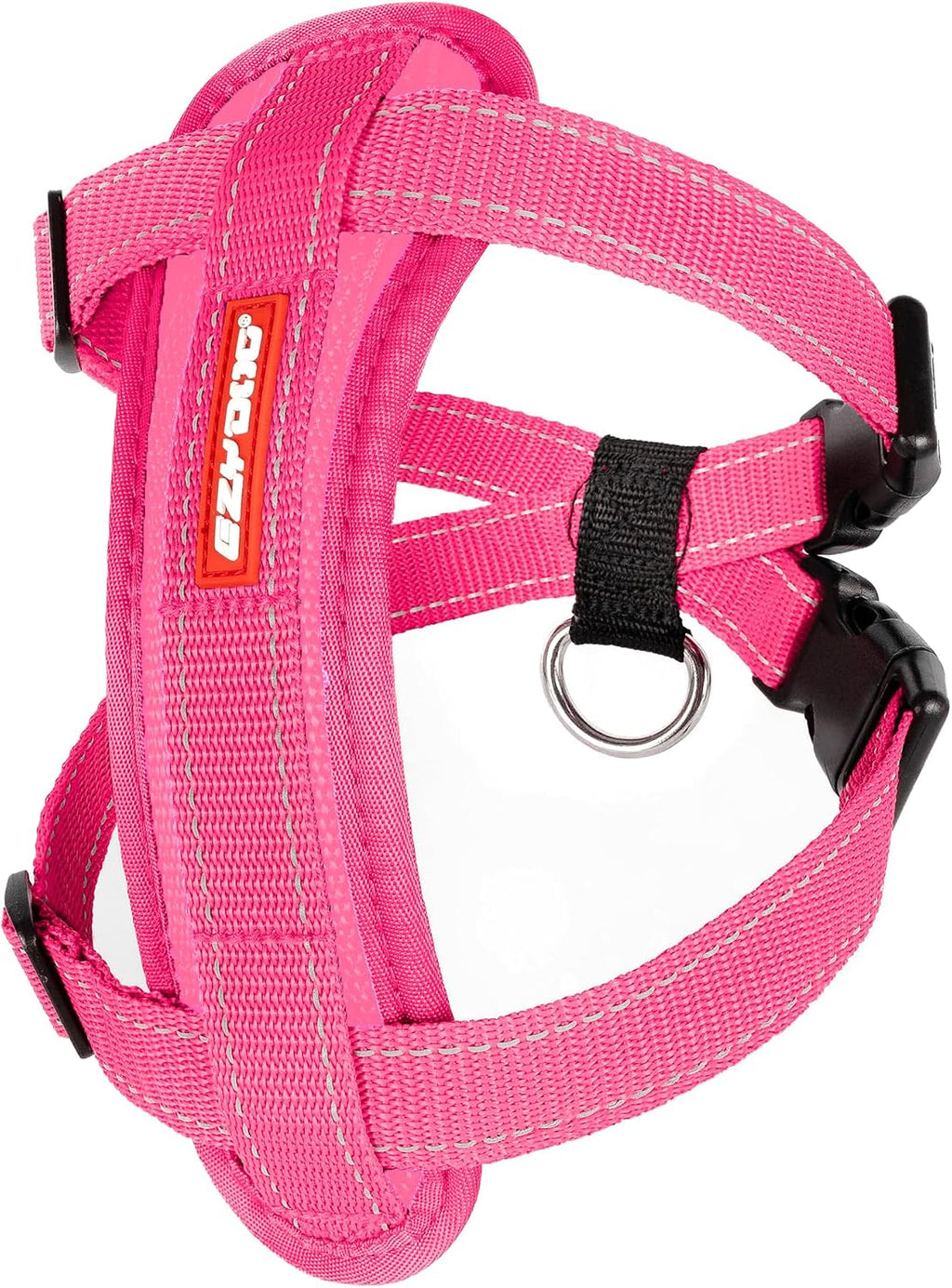 Adjustable Chest Plate Harness - Step-In, No Pull Dog Harness, XX Small to XX Large Dogs - Reflective, Durable Soft Webbing, K9 Travel Vest with Car Restraint - Ideal for Active Pets - Pink