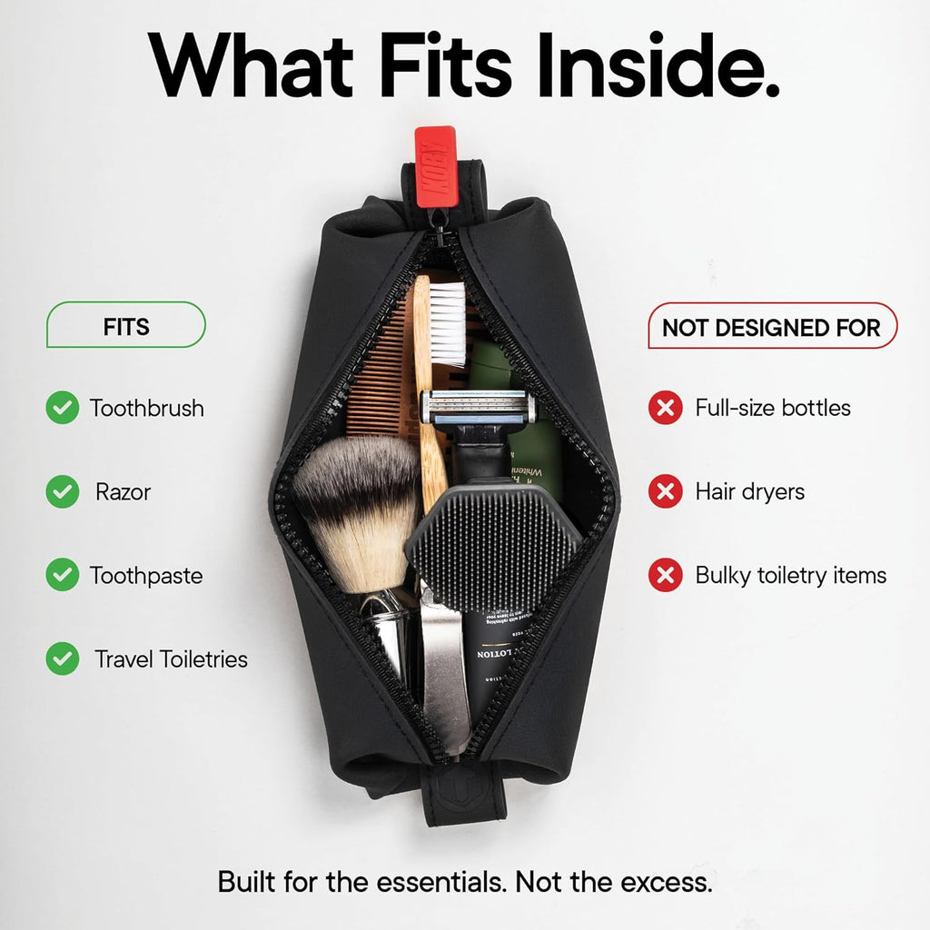 the Koby Dopp Kit Toiletry Bag – Mini 22 X 7 X 5Cm, Charcoal