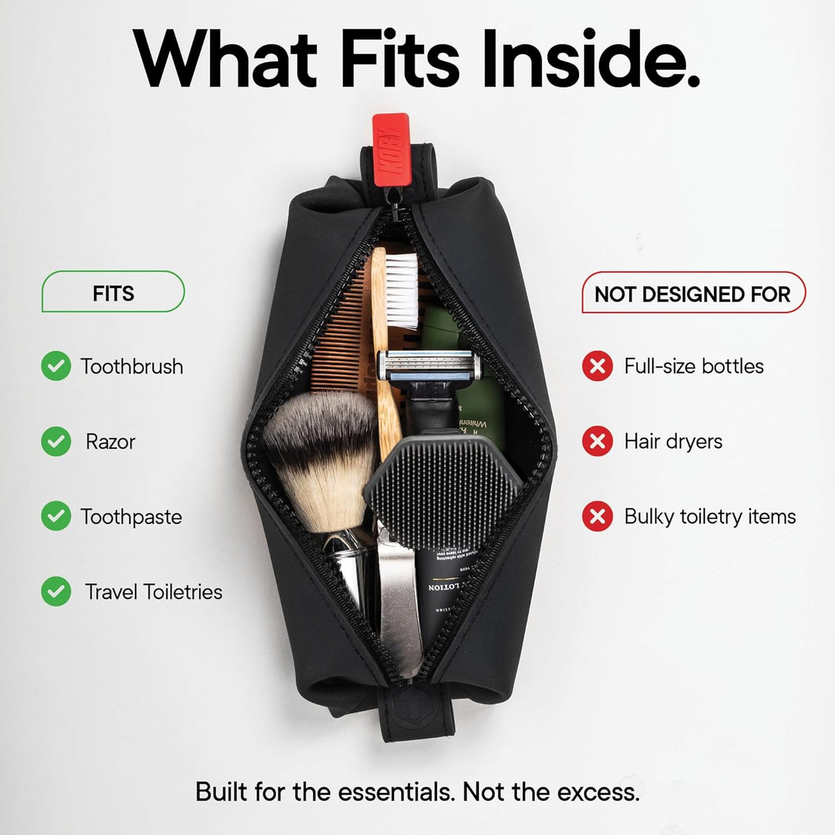 the Koby Dopp Kit Toiletry Bag – Mini 22 X 7 X 5Cm, Charcoal