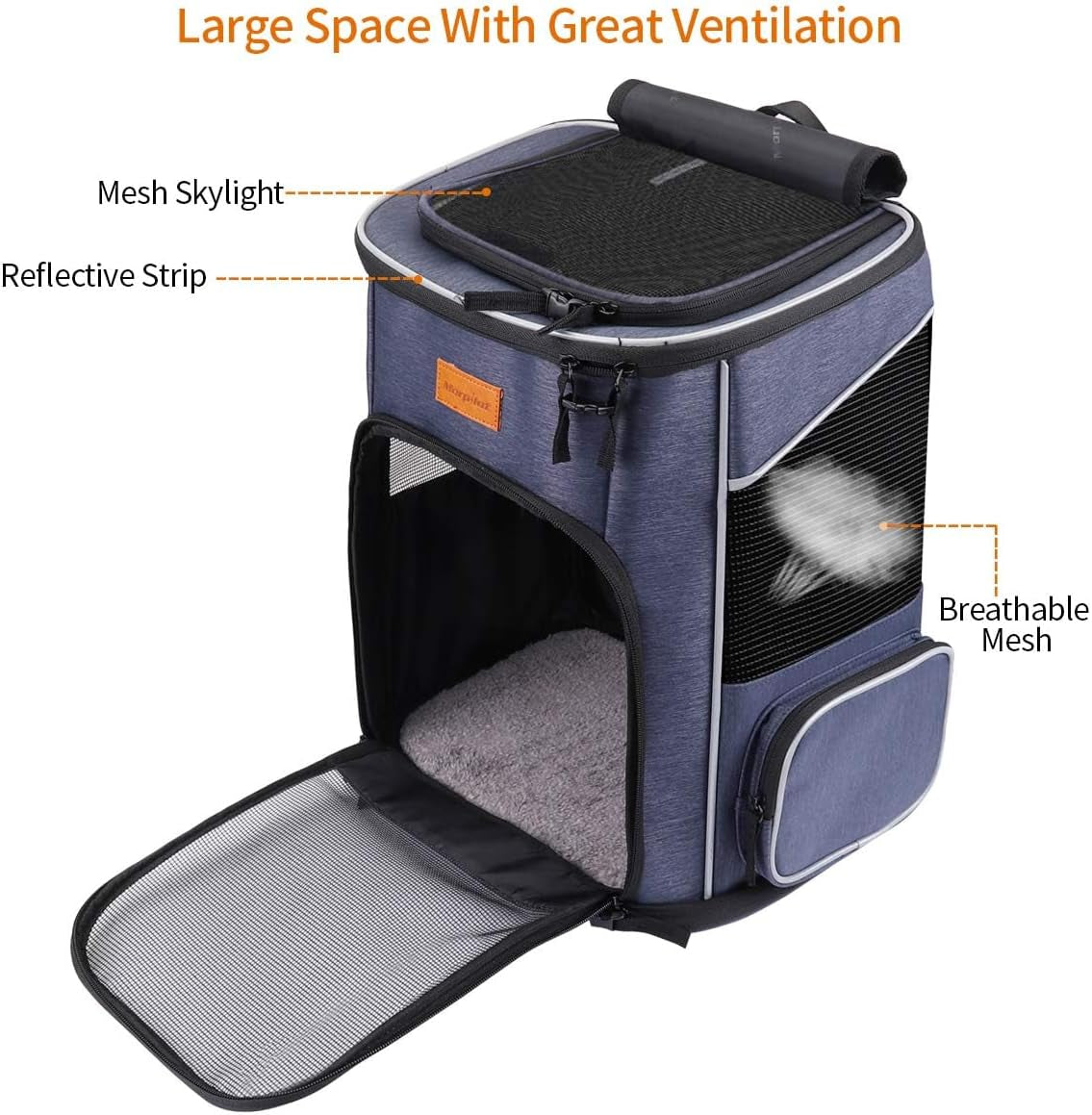 Cat Backpack Dog Backpack for Cats and Small Dogs 7 Kg, Foldable Pet Backpack with Inner Safety Lead and Shell