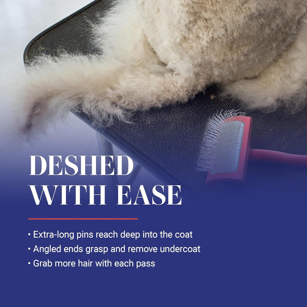 Big G Dog Slicker Brush - Professional Grooming Brush -Shedding Brush - Fluff Detangle Style Slicker Brush - Saves Time & Energy - Coral, Medium