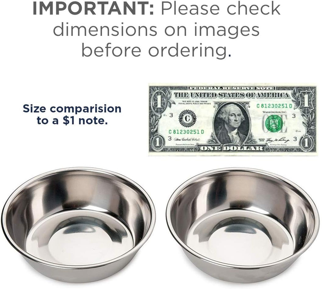 Two Piece Stainless Steel Dog Bowls for Pet Feeding Station. Perfect for Small Dogs and Cats.