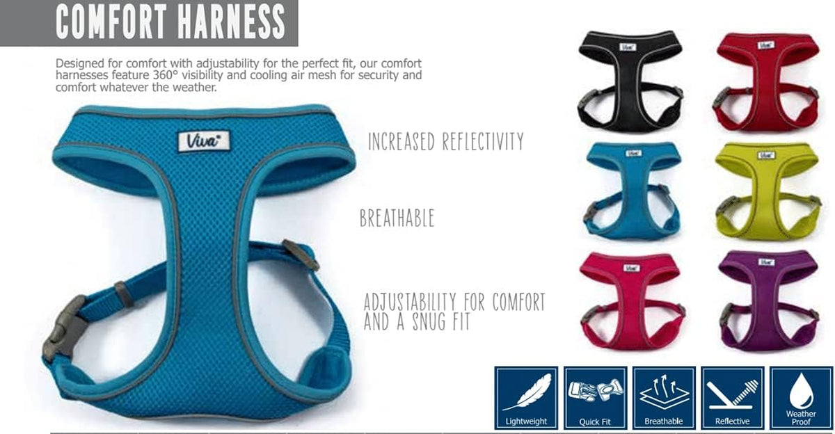 Simply Comfortable Padded Breathable Mesh Red Dog Harness Pet Training Accessory 44-57 Cm, Medium