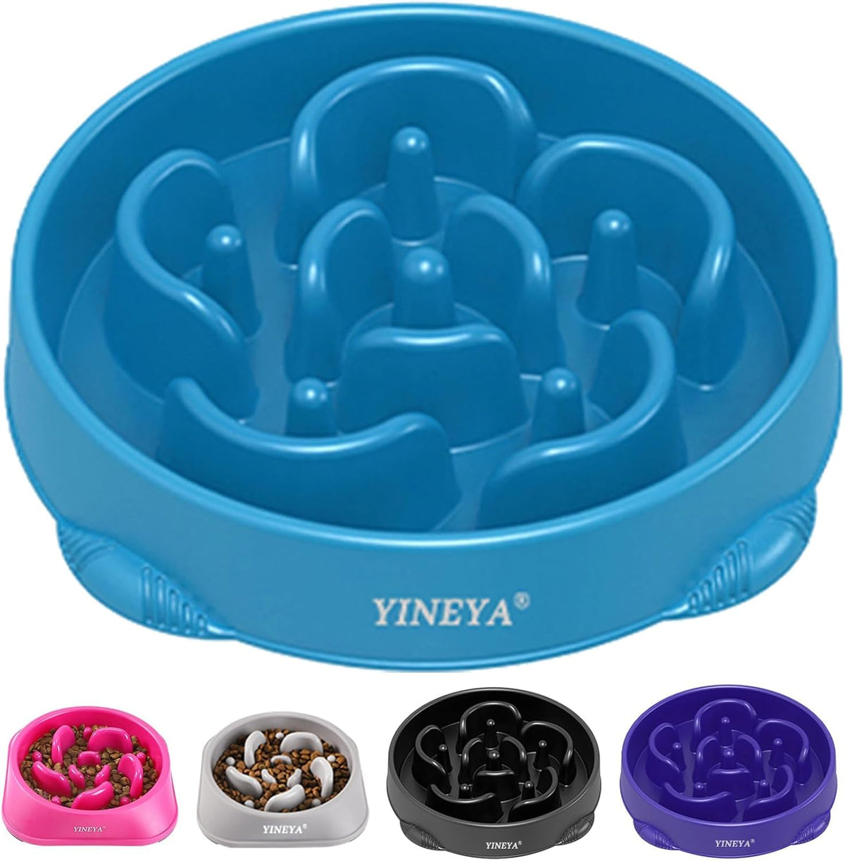 4 Cups Slow Feeder Dog Bowls Large Breed Anti-Choking Healthy Eating