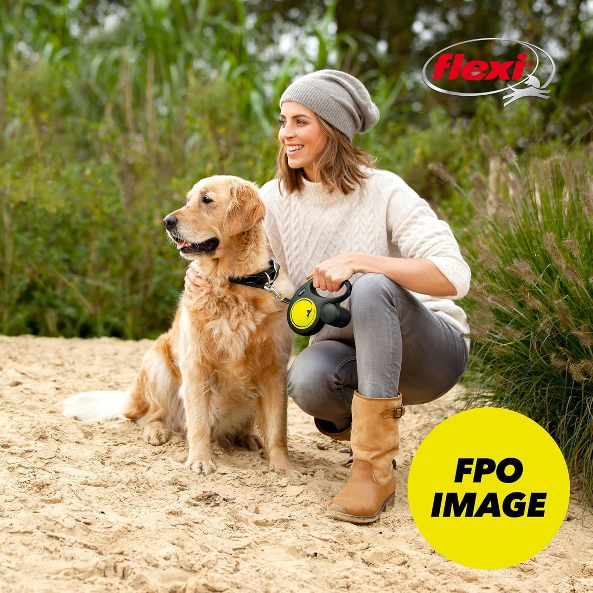 Flexi USA Giant Neon Retractable Dog Leash (Band), Ergonomic, Durable and Tangle-Free Pet Running Leash for Dogs up to 110 Lbs, 26 Feet, Large, Black