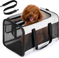 Dog Carrier Bag,Soft-Sided Pet Carriers for Dogs with 4-Sided Mesh, Cat Transport for Large Cats Small Dog up to 9Kg,Collapsible Dat Travel Carrier-L,Grey