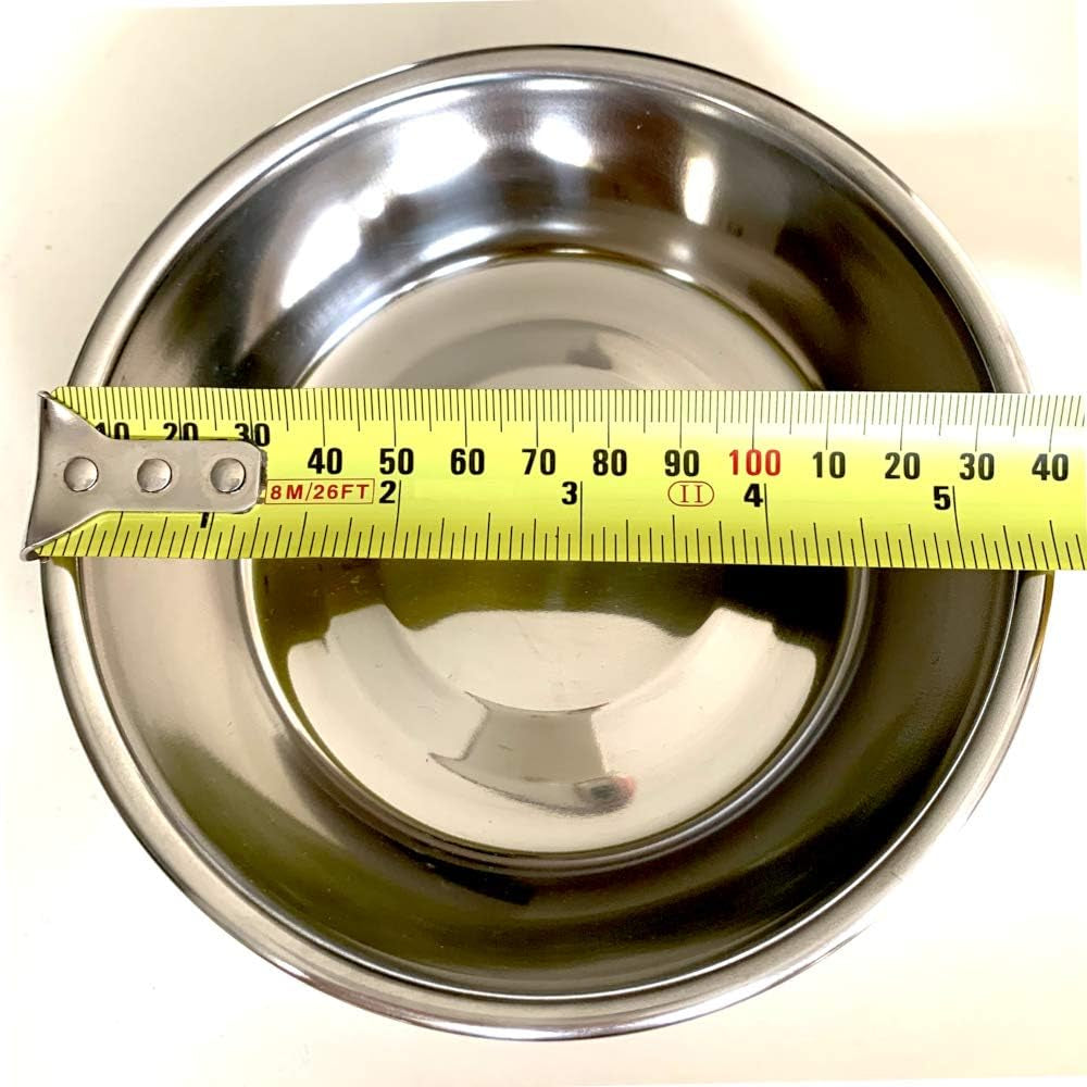 Two Piece Stainless Steel Dog Bowls for Pet Feeding Station. Perfect for Small Dogs and Cats.
