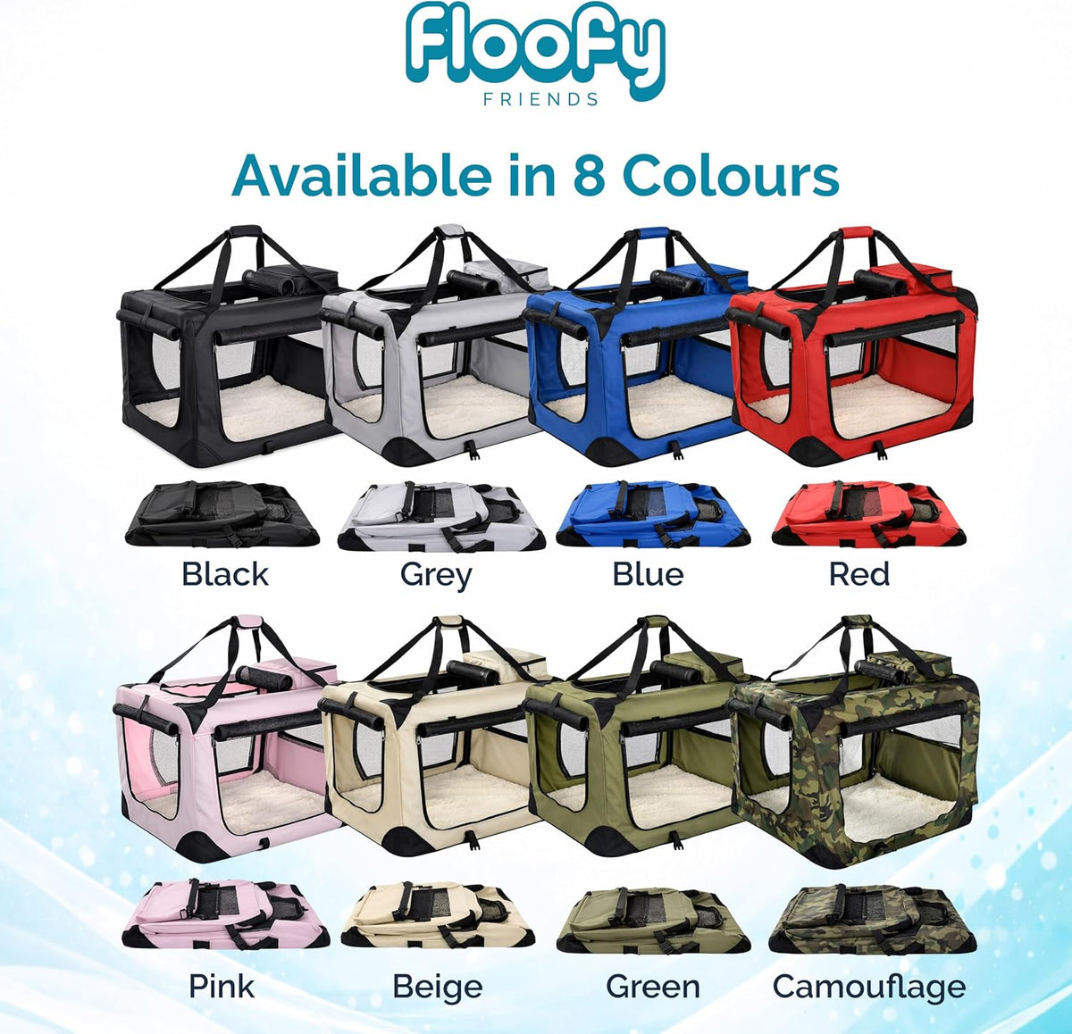 Soft-Sided Dog Travel Crate - Foldable, Breathable Pet Carrier for Small Dogs & Cats, Ideal for Car Travel & Home Use
