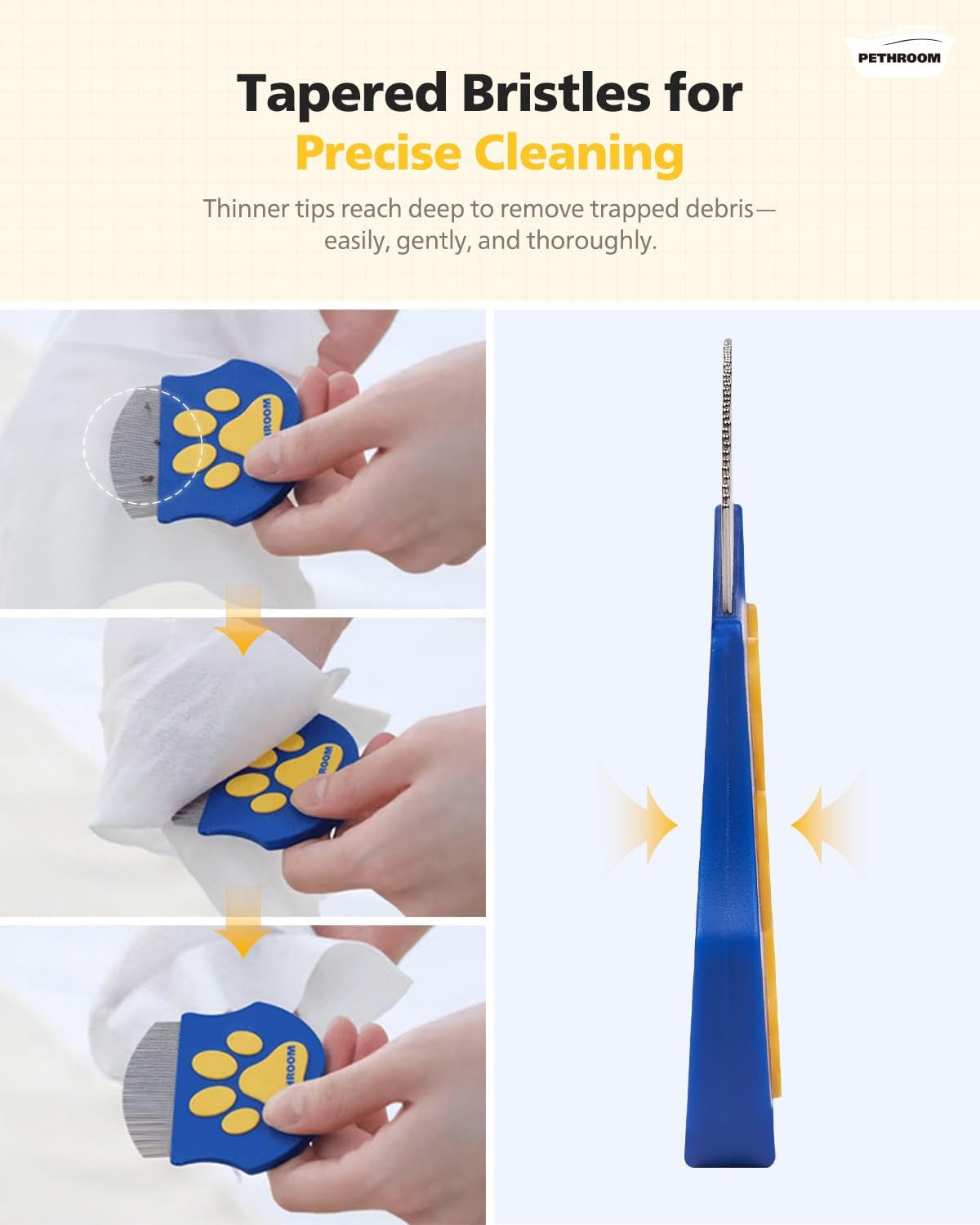 [] Professional Eye Comb for Pets | Stainless Steel Tear Stain Remover for Cats & Dogs | Gentle Round-Head Grooming Tool | Compact & Portable for Eye Gunk Removal
