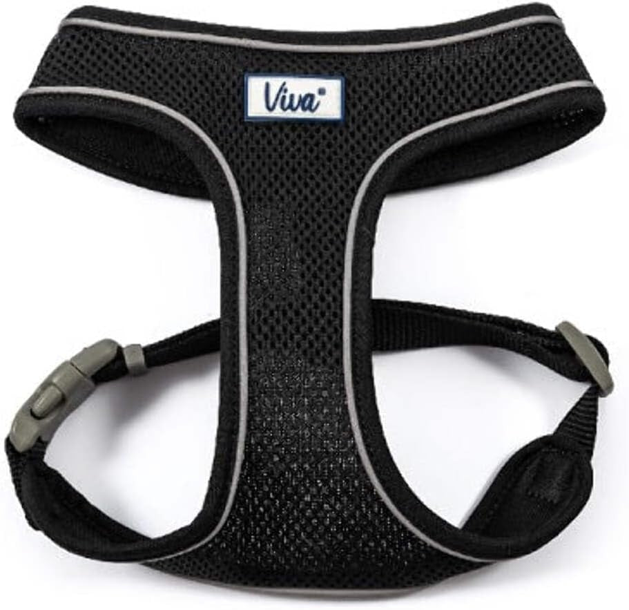 Viva Nylon Comfort Mesh Harness Black Small 34-45Cm