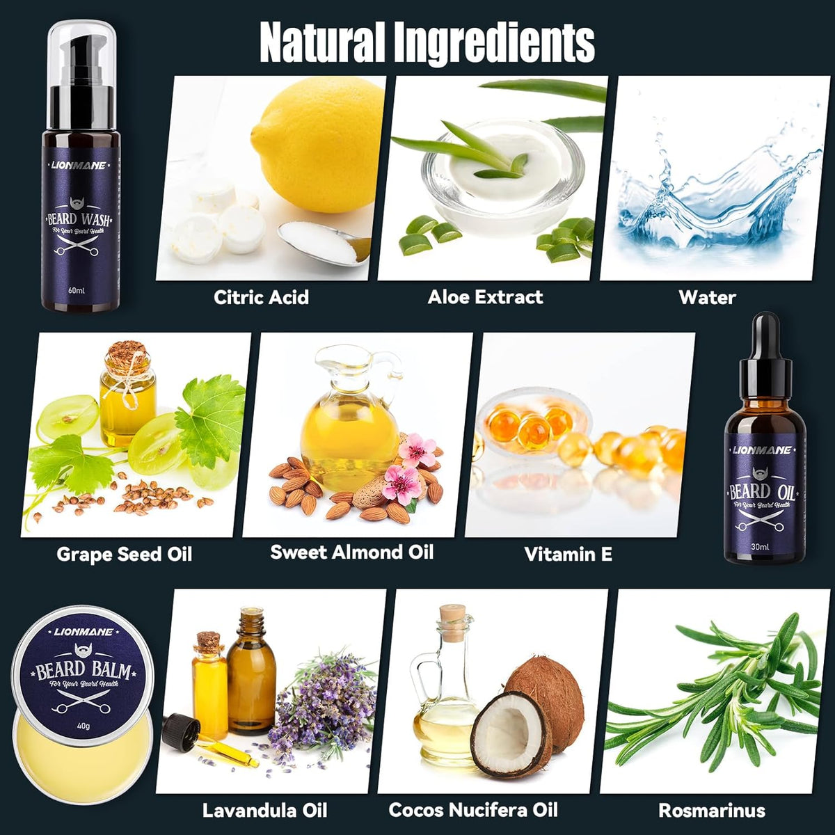 Beard Care Kit for Men Gifts,  Beard Grooming Set, Moisturize Beard