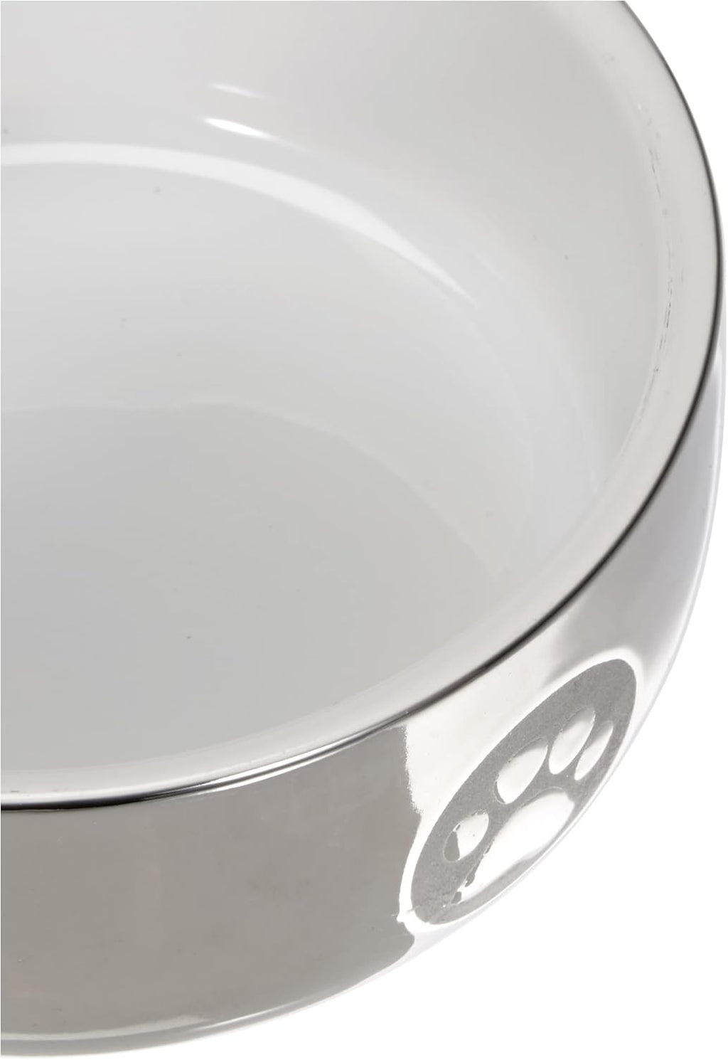Ceramic Cat Bowl, 11 Cm (Pack of 1), Silver/White