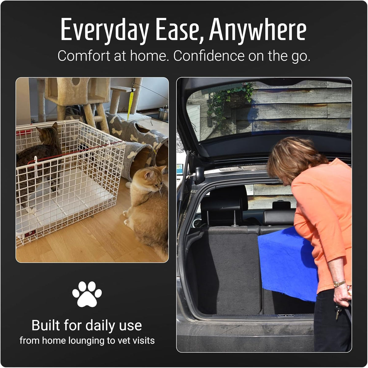 Large Pet Carrier for Travel – Top Opening Pet Crate for Kittens, Cats & Small Dogs – Spacious Mesh Pet Travel Basket – Ideal for Vets, Car Journeys & Catteries – Easy Clean Base