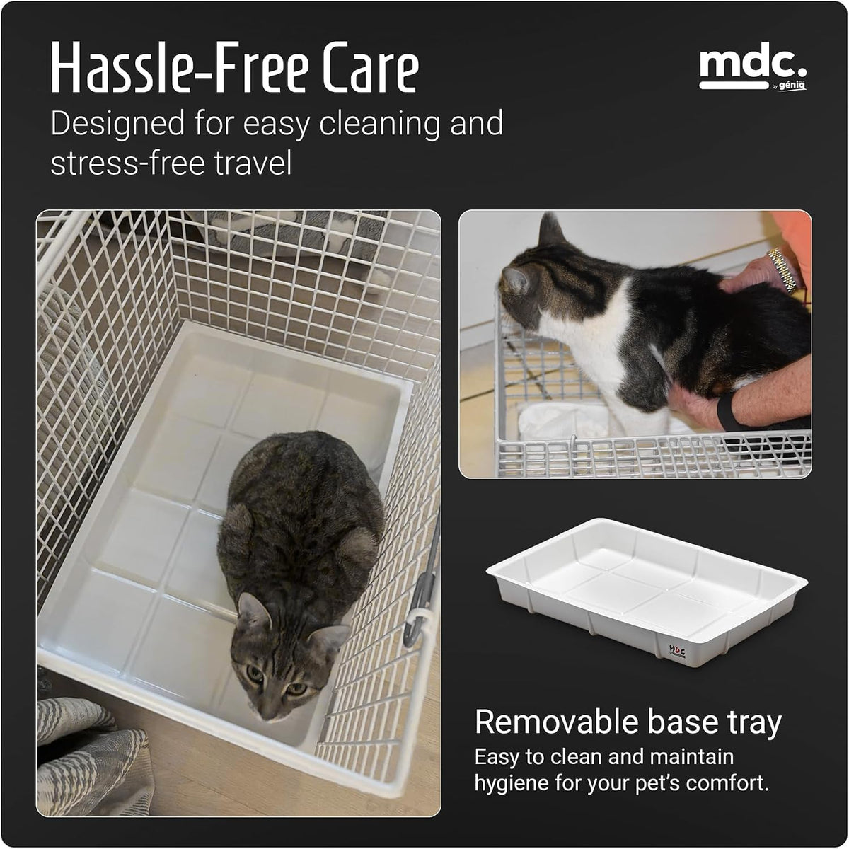 Large Pet Carrier for Travel – Top Opening Pet Crate for Kittens, Cats & Small Dogs – Spacious Mesh Pet Travel Basket – Ideal for Vets, Car Journeys & Catteries – Easy Clean Base