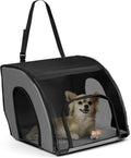 Pet Products Travel Safety Carrier for Pets, Dog Crate for Car Travel, Soft-Sided Carrier for Cats and Small Dogs, Portable Car Seat Kennel, Gray/Black Small 17 X 16 X 15 Inches