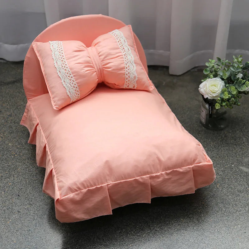 All Season Use Dog Bed Plaid Design Princess Style Cat Beds for Large Cats Washable Top Quality Cat Sleeping Bed
