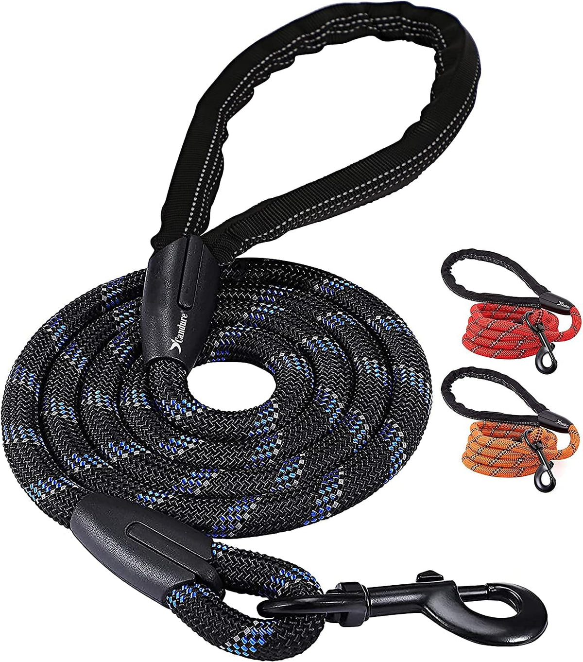 Dog Lead with Soft Padded and anti Slip Comfortable Rope Handle, 5 FT Strong Dog Leads, Highly Reflective Dog Leash for Puppy, Medium and Large Dogs