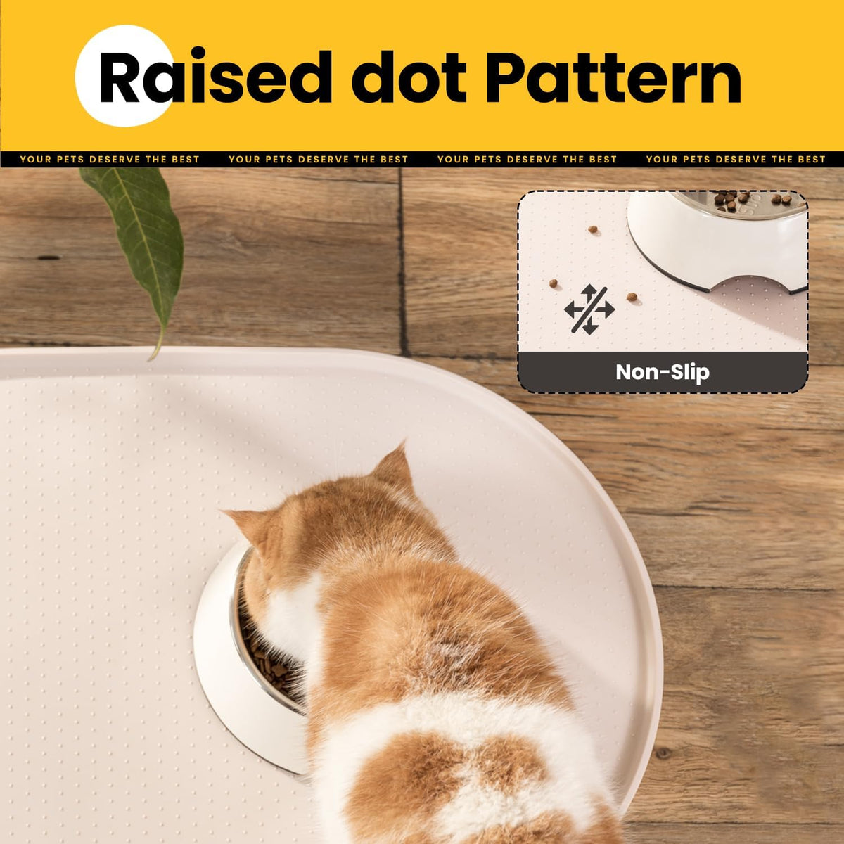 Cat Food Mat,1.2 Cm Raised Edges Dog Bowl Mat for Spill Containment,Bpa-Free Silicone Pet Food Mats for Floors Waterproof,Rubber Dog Feeding Mat for Food and Water Bowls