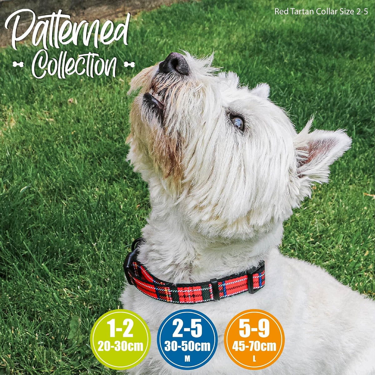 20-30Cm Sml Adj Coll Tartan Re