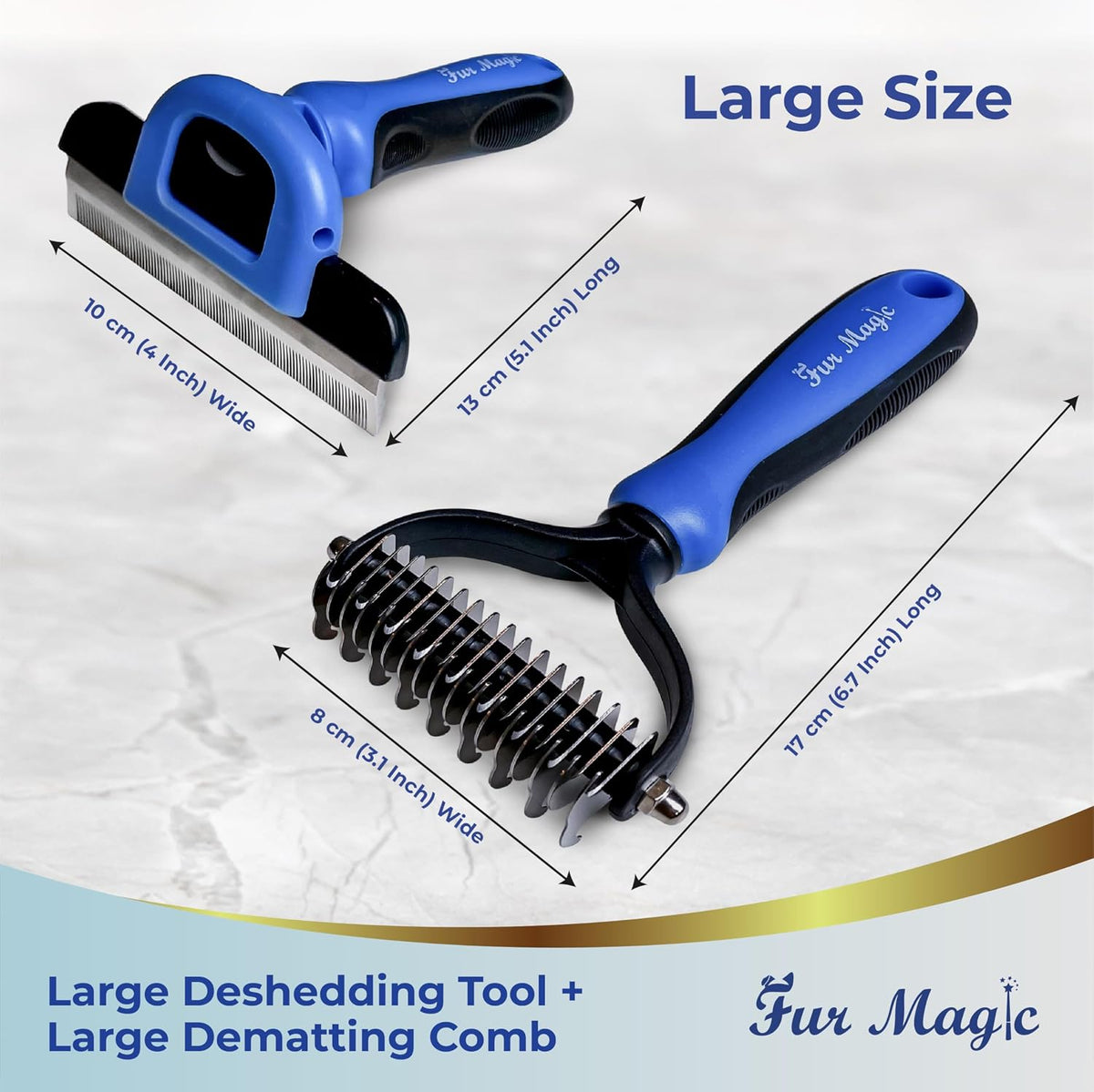 Deshedding Tool & Dematting Comb, Grooming Brushes for Dogs Cats
