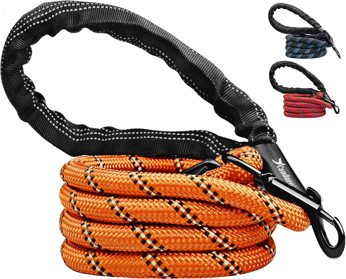 Dog Lead, 5 FT, Orange, Soft Padded, anti Slip, Reflective, Perfect for Small, Medium & Large Dogs