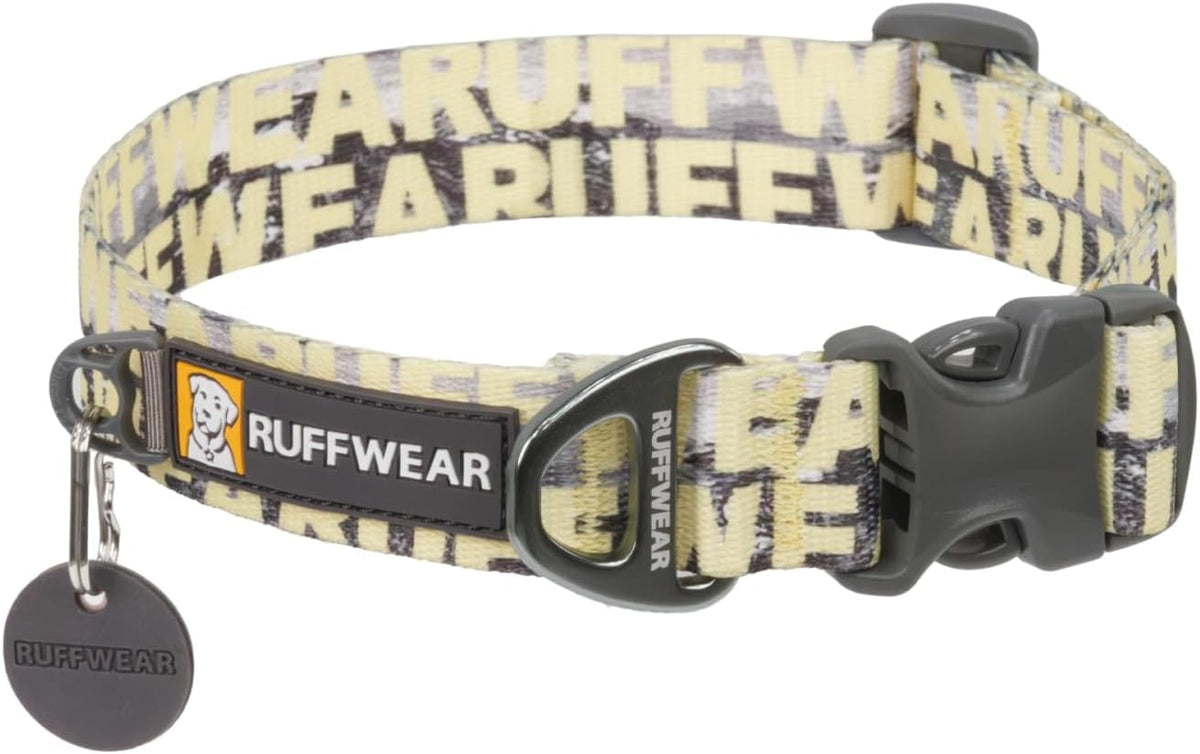 Ruffwear Front Range Small Dog Collar, Pet Dog Collar with Aluminum V-Ring Dog Lead Attachment, Comfortable & Strong with Side Buckle & Webbing for Dog Walking, Size S (28-36Cm), Mountains Logo
