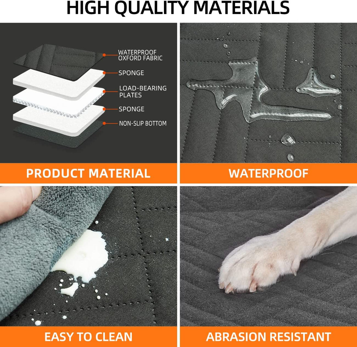 Back Seat Extender for Dogs,Dog Car Cover Bed Inflatable Camping Air Mattress,Dog Hammock Travel Bed,Non Mattress SUV Truck (Grey) (-1)