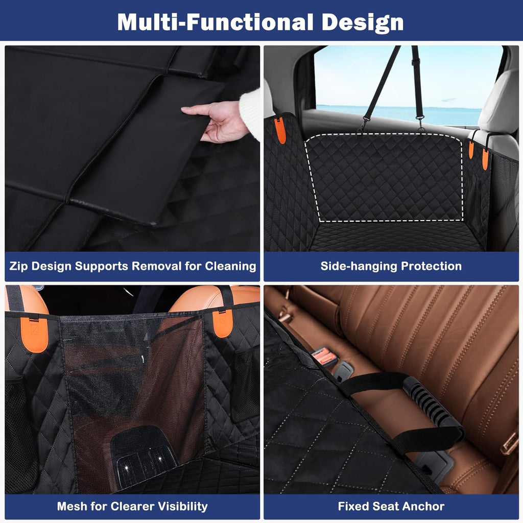 Back Seat Extender for Dogs - Dog Car Seat Cover for Dogs Waterproof & Foldable, Non-Slip Back Seat Cover with Hard Bottom for Cars, Trucks and Suvs, Suit for Travel Camping