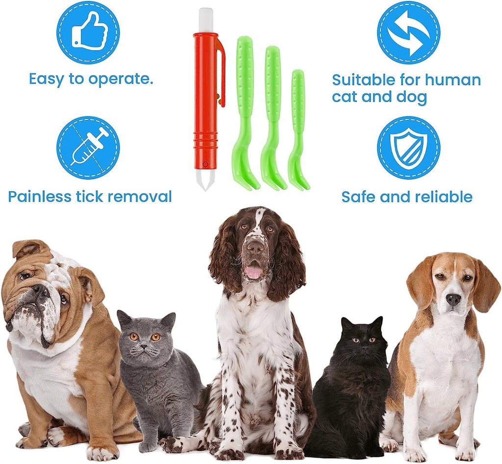 7PCS Tick Remover Tool Set, Dog Tick Removal Kit for Dogs and Cats