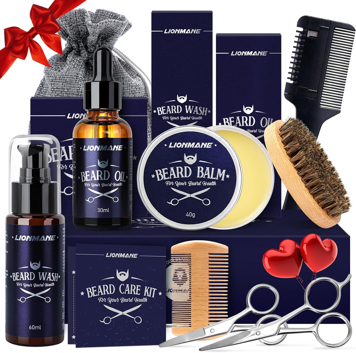 Beard Care Kit for Men Gifts,  Beard Grooming Set, Moisturize Beard
