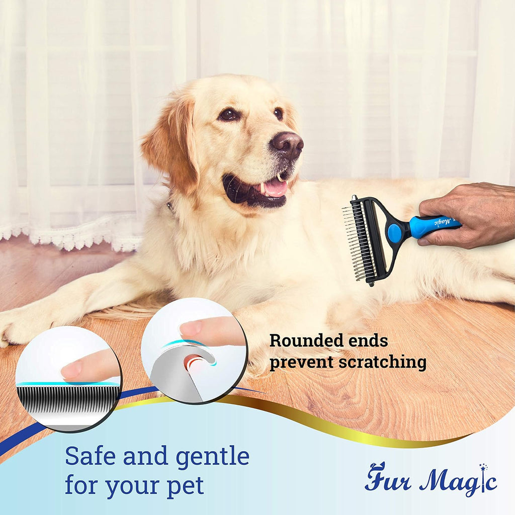 Deshedding & Dematting Tool, 2-In-1 Double-Sided Grooming Brush