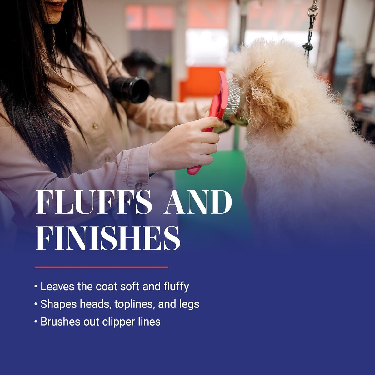Big G Dog Slicker Brush - Professional Grooming Brush -Shedding Brush - Fluff Detangle Style Slicker Brush - Saves Time & Energy - Coral, Medium